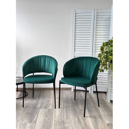 Стул ДЕНИ, цвет Velutto 33 Изумрудный, велюр / черный каркас М-City