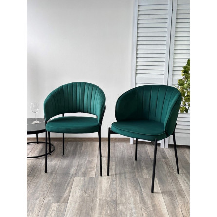 Стул ДЕНИ, цвет Velutto 33 Изумрудный, велюр / черный каркас М-City