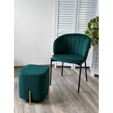 Стул ДЕНИ, цвет Velutto 33 Изумрудный, велюр / черный каркас М-City