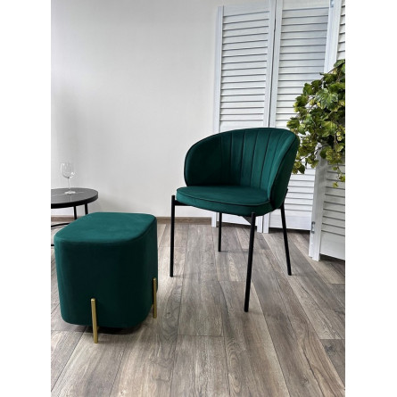 Стул ДЕНИ, цвет Velutto 33 Изумрудный, велюр / черный каркас М-City