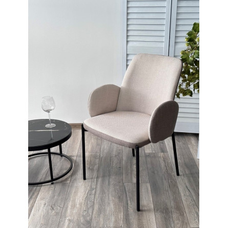 Стул МИЛ цвет Florida Cappuccino-Cream, ткань / черный каркас М-City