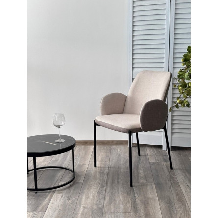 Стул МИЛ цвет Florida Cappuccino-Cream, ткань / черный каркас М-City