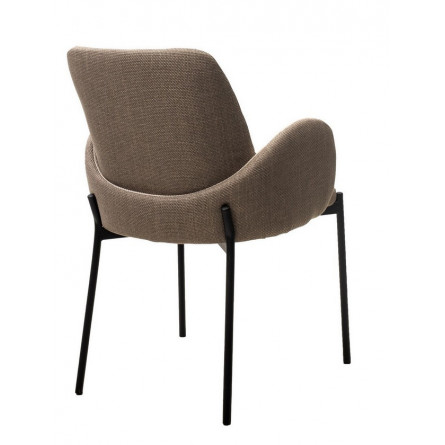 Стул МИЛ цвет Florida Cappuccino-Cream, ткань / черный каркас М-City