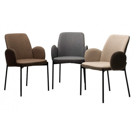 Стул МИЛ цвет Florida Grey-Steel, ткань / черный каркас М-City