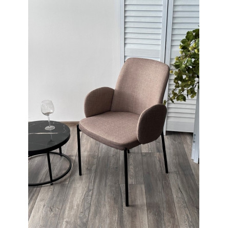 Стул МИЛ цвет Florida Mocco-Latte, ткань / черный каркас М-City