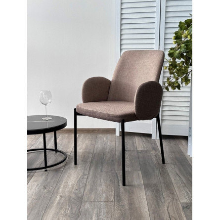 Стул МИЛ цвет Florida Mocco-Latte, ткань / черный каркас М-City