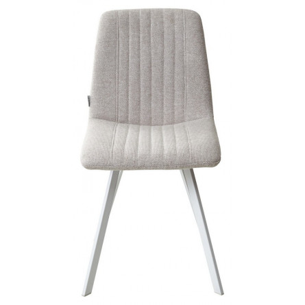 Стул ELVIS WZ2042-02 светло-бежевый фактурный велюр/ белый каркас М-City