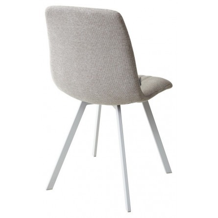 Стул ELVIS WZ2042-02 светло-бежевый фактурный велюр/ белый каркас М-City