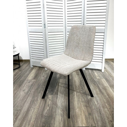 Стул ELVIS WZ2042-02 светло-бежевый фактурный велюр/ черный каркас М-City