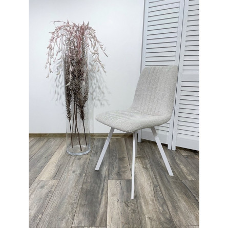 Стул ELVIS WZ2042-19 галечный серый фактурный велюр/ белый каркас М-City