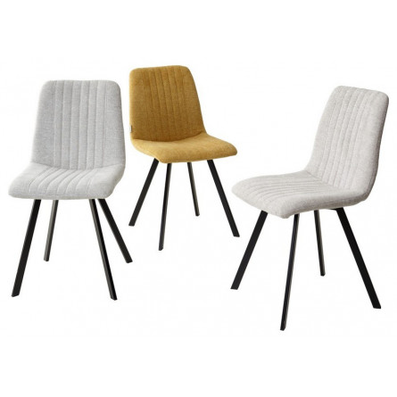 Стул ELVIS WZ2042-19 галечный серый фактурный велюр/ черный каркас М-City