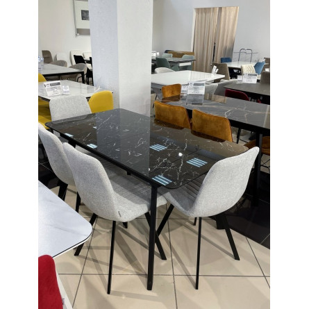 Стул ELVIS WZ2042-19 галечный серый фактурный велюр/ черный каркас М-City