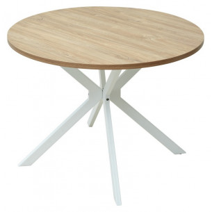 Стол ВЕГА D100 Дуб Канзас / белый каркас М-City