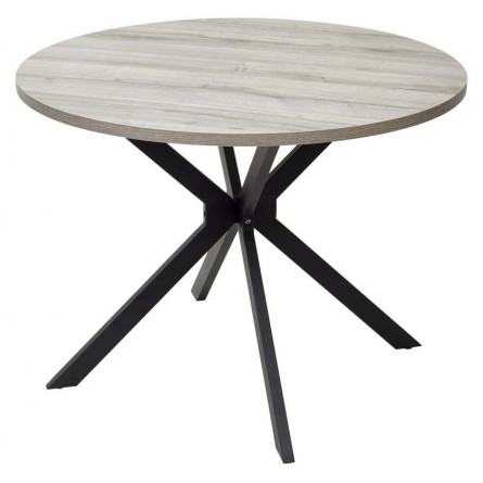 Стол ВЕГА D100 Дуб Шерман серый / черный каркас 1 шт / 2 кор М-City