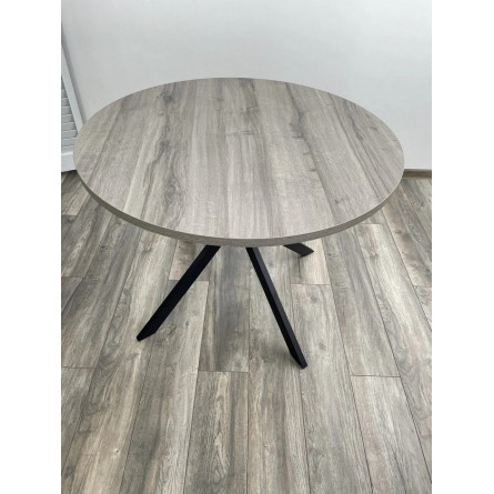 Стол ВЕГА D100 Дуб Шерман серый / черный каркас 1 шт / 2 кор М-City