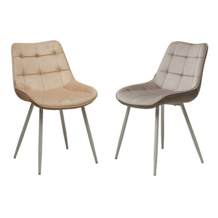 Стул MIAMI G062-03 светлый беж, велюр / белый каркас М-City