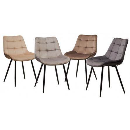 Стул MIAMI G062-03 светлый беж, велюр / черный каркас М-City