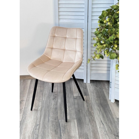 Стул MIAMI G062-03 светлый беж, велюр / черный каркас М-City