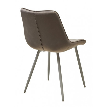 Стул MIAMI G062-37 светло-серый, велюр / белый каркас М-City