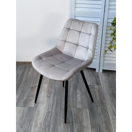 Стул MIAMI G062-37 светло-серый, велюр / черный каркас М-City