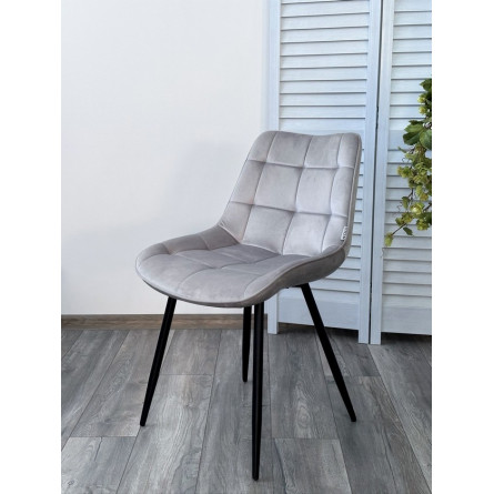 Стул MIAMI G062-37 светло-серый, велюр / черный каркас М-City