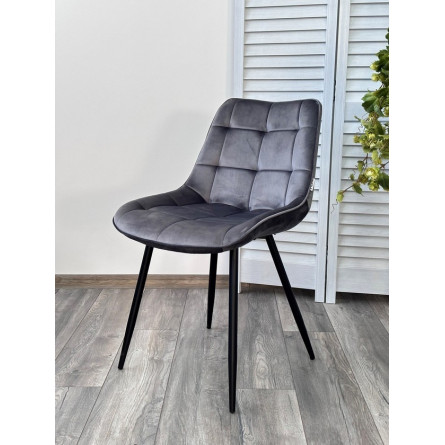 Стул MIAMI G062-40 серый, велюр / черный каркас М-City