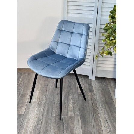 Стул MIAMI G062-43 пудровый голубой, велюр / черный каркас М-City