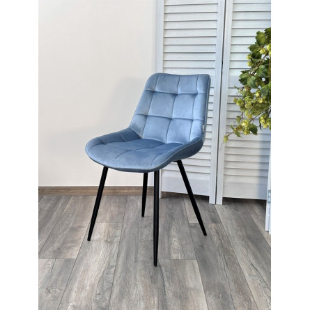 Стул MIAMI G062-43 пудровый голубой, велюр / черный каркас М-City