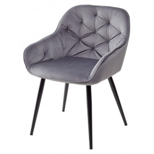 Стул BREEZE BLUVEL-14 GREY, велюр / черный каркас М-City
