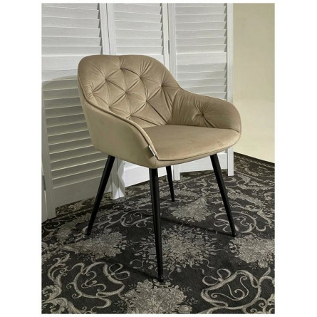Стул BREEZE BLUVEL-40 BEIGE, велюр / черный каркас, М-City