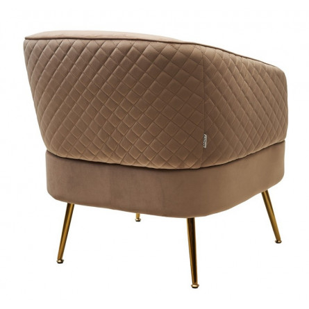 Кресло MUSSELS BLUVEL-40 Бежевый, велюр / золотой каркас М-City
