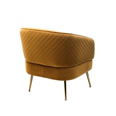 Кресло MUSSELS BLUVEL-68 желтый, велюр / золотой каркас М-City