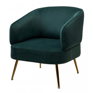 Кресло MUSSELS BLUVEL-78 Зеленый, велюр / золотой каркас М-City