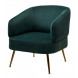 Кресло MUSSELS BLUVEL-78 Зеленый, велюр / золотой каркас М-City
