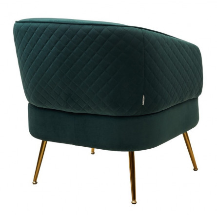 Кресло MUSSELS BLUVEL-78 Зеленый, велюр / золотой каркас М-City