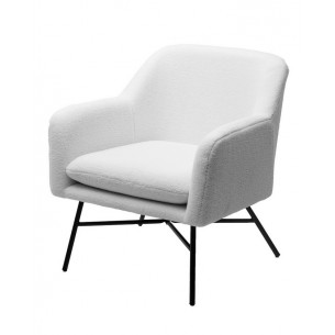 Кресло SHEEP NINI-01 Белый, teddy / черный каркас М-City