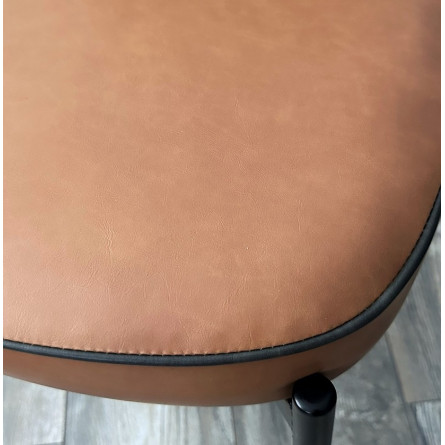 Стул CORDA MA-4/MA-7 коньяк/темно-серый кант, PU / черный каркас М-City