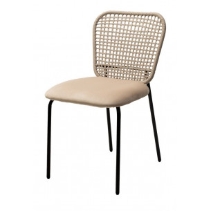 Стул JUNO G062-03 светлый беж, велюр / черный каркас М-City