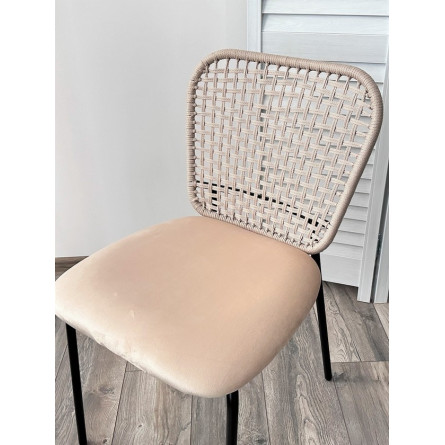 Стул JUNO G062-03 светлый беж, велюр / черный каркас М-City