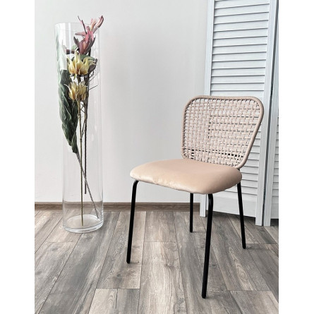 Стул JUNO G062-03 светлый беж, велюр / черный каркас М-City