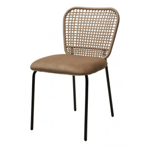 Стул JUNO G062-12 бежевый, велюр / черный каркас М-City