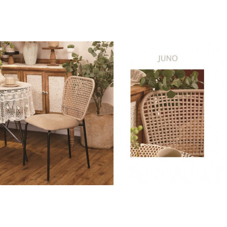 Стул JUNO G062-12 бежевый, велюр / черный каркас М-City