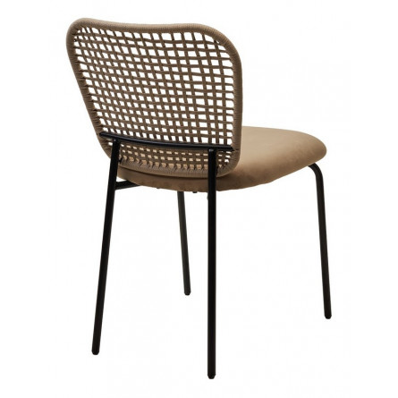 Стул JUNO G062-12 бежевый, велюр / черный каркас М-City