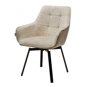 Стул MAVERICK VT5001-1 античный светло-бежевый, без "пальчиковый"/ черный, поворот.360 град. М-City