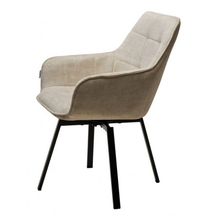 Стул MAVERICK VT5001-1 античный светло-бежевый, без "пальчиковый"/ черный, поворот.360 град. М-City