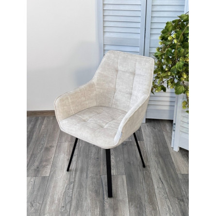 Стул MAVERICK VT5001-1 античный светло-бежевый, без "пальчиковый"/ черный, поворот.360 град. М-City