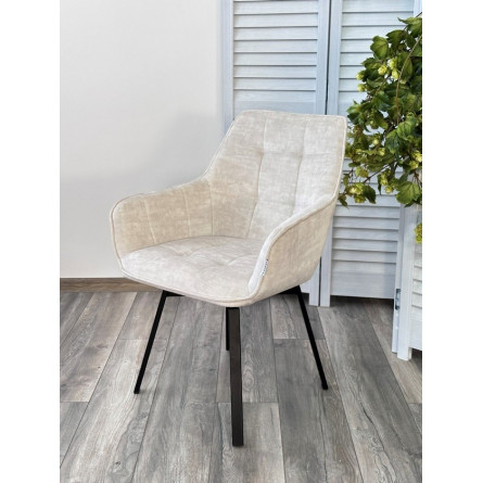 Стул MAVERICK VT5001-1 античный светло-бежевый, без "пальчиковый"/ черный, поворот.360 град. М-City