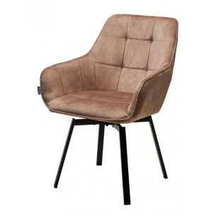 Стул MAVERICK VT5001-2 античный бежевый, велюр без "пальчиковый"/ черный, поворот.360 град. М-City