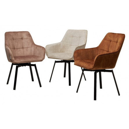 Стул MAVERICK VT5001-2 античный бежевый, велюр без "пальчиковый"/ черный, поворот.360 град. М-City