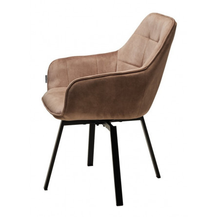 Стул MAVERICK VT5001-2 античный бежевый, велюр без "пальчиковый"/ черный, поворот.360 град. М-City